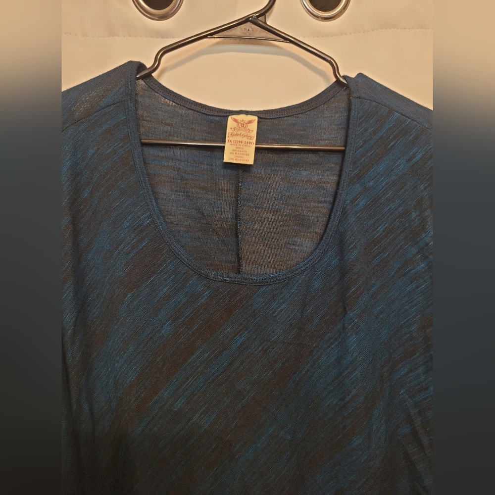 Faded Glory 3x 22w-24w blue and black shirt - Picture 3 of 7